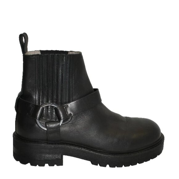 New! AllSaints Hank Biker Boots 43 10 US Black Chelsea DD527 - Picture 1 of 5